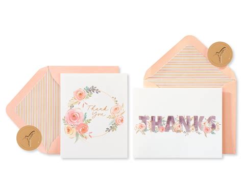 Wedding And Engagement Floral Thank You Boxed Blank Note Cards With