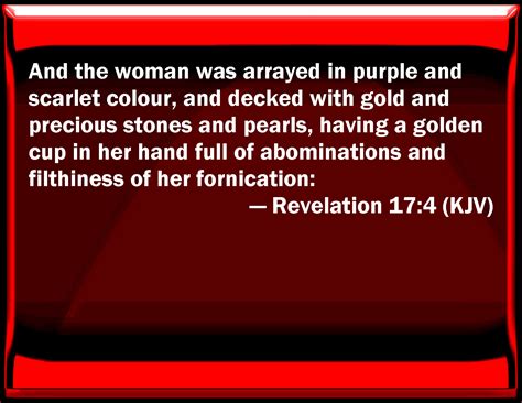 Revelation 174 And The Woman Was Arrayed In Purple And Scarlet Color