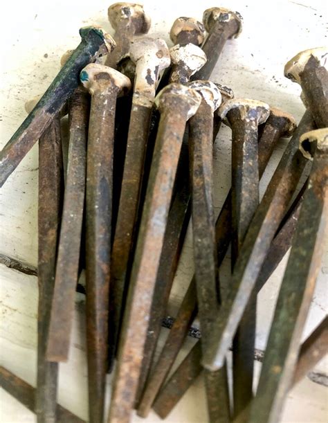 34 25 Antique Hand Forged Nails Iron Steel Nails Etsy