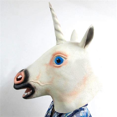 High Quility Creepy Unicorn Mask Head Full Face Mask Halloween Costume