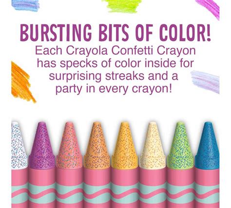 Crayola Confetti Crayons Multi Color 24 Crayons Crayola