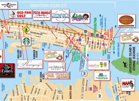 Printable Map Of Ocean City Md Boardwalk Printable Maps