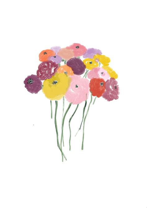 Ranunculus Flowers Art Kirakrylova Watercolour Watercolor