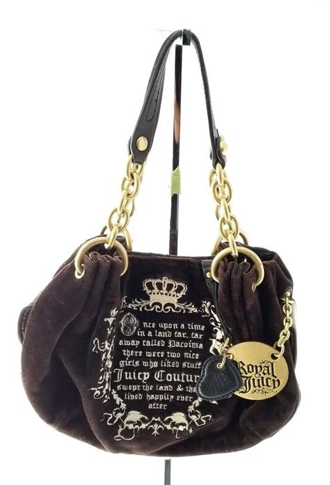 This Authentic Juicy Couture Purse Is Made Of Velour And Features Brass Metal Tone Hardware