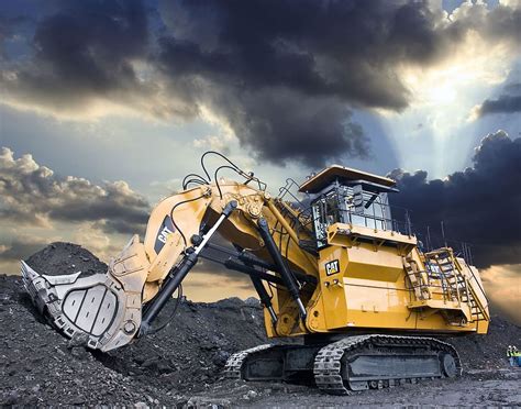 Hd Wallpaper Yellow And Black Backhoe Large Hydraulic Excavator Cat