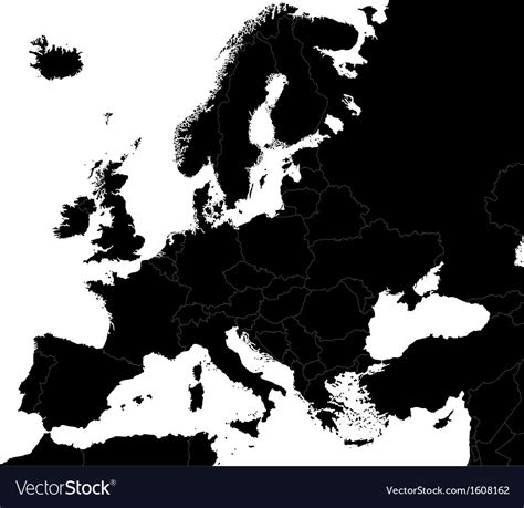 Map Of Europe Black And White