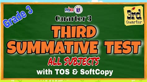 GRADE Quarter THIRD SUMMATIVE TEST ALL SUBJECTS With TOS YouTube