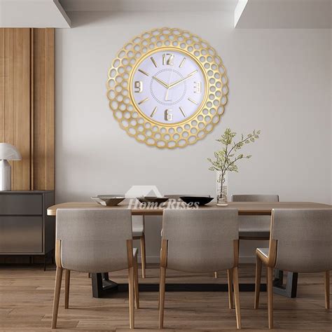 Oversized 20 Inch Wall Clock Round Plastic Glass Rose Gold Living Room