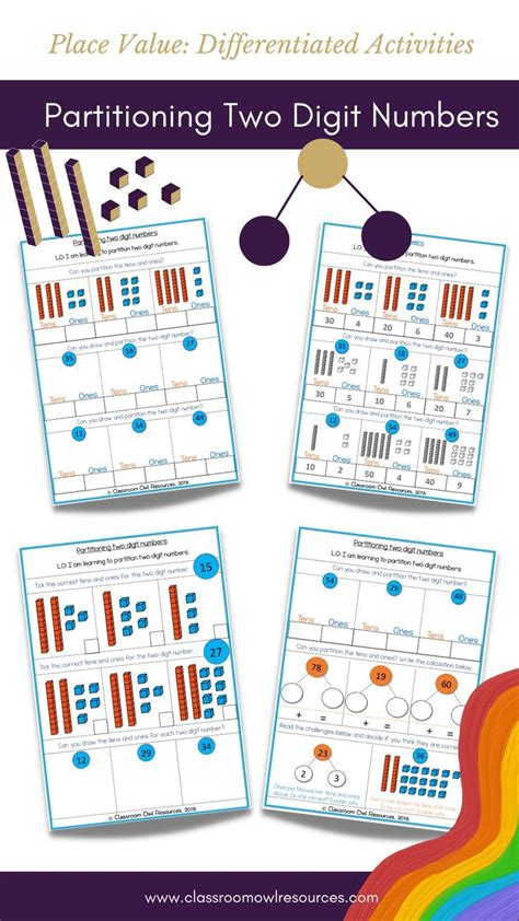 Partitioning 2 Digit Numbers Worksheets Differentiation Activities