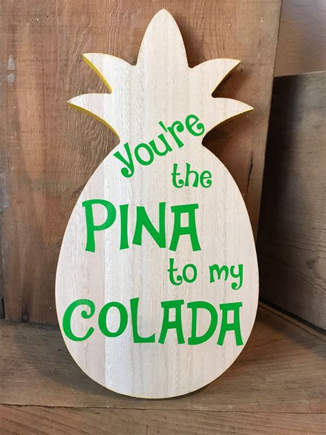 Pina Colada Sign Pineapple Sign Wooden Pineapple Sign Etsy