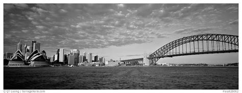 Panoramic Black And White Picturephoto Sydney Cityscape From Harbor