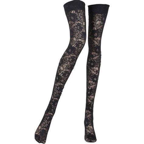 Pierre Mantoux Women Sophia Lace Thigh High Stockings 260 Liked On