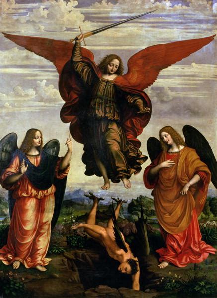 The Archangels Triumphing Over Lucifer Painting Marco Doggiono Oil