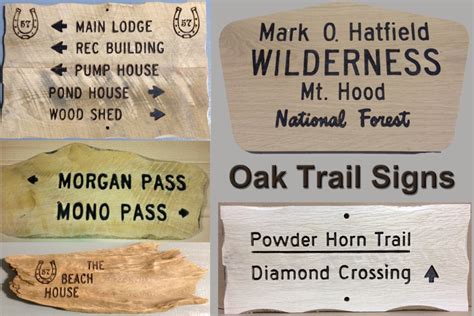 National Forest Service Trail Signs Oak Trail National Park Signs