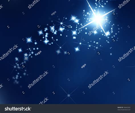 Shooting Star On A Dark Blue Background Stock Photo 36642202 Shutterstock