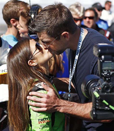 Aaron Rodgers Danica Patrick Kiss At The Daytona 500 Photos Us Weekly