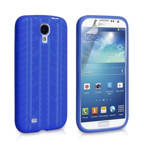 Yousave Samsung Galaxy S4 Tyre Gel Case Blue Mobil