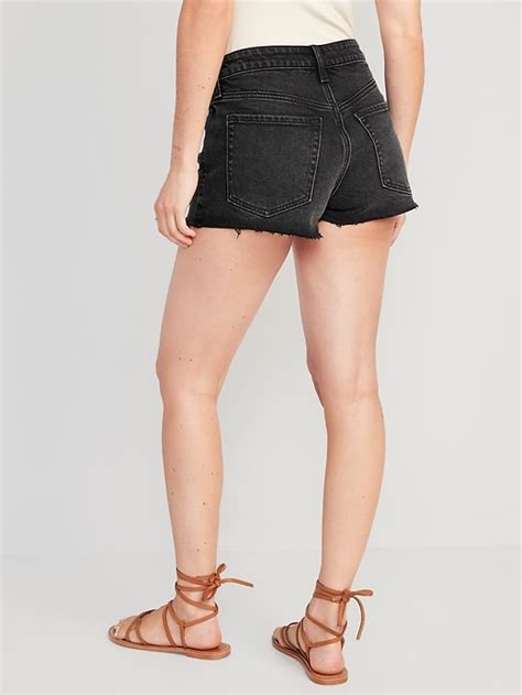 High Waisted Og Straight Button Fly Jean Shorts For Women 15 Inch