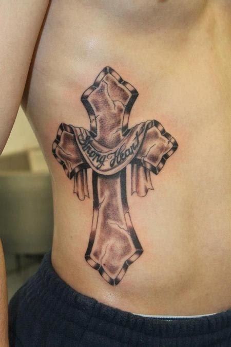 Strong Heart Cross Tattoo Design Tattoo Ideas