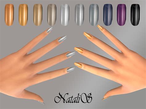 The Sims Resource Metallic Nails Collections By Natalis • Sims 4 Downloads