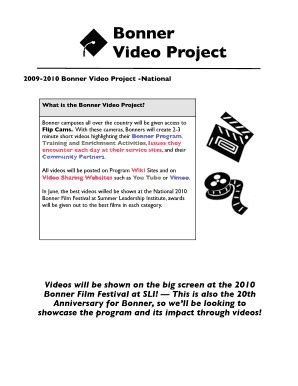 Fillable Online Bonner Video Project The Bonner Network Wiki Fax Email Print Pdffiller