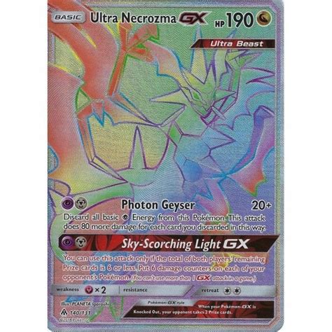 Necrozma dusk mane necrozma dawn wings necrozma ultra necrozma. Pokemon Trading Card Game Pokemon SM Forbidden Light Card: Ultra Necrozma GX - 140/131 - Rainbow ...