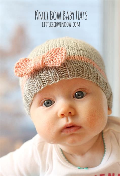 Bow Baby Hat Knitting Pattern Little Red Window
