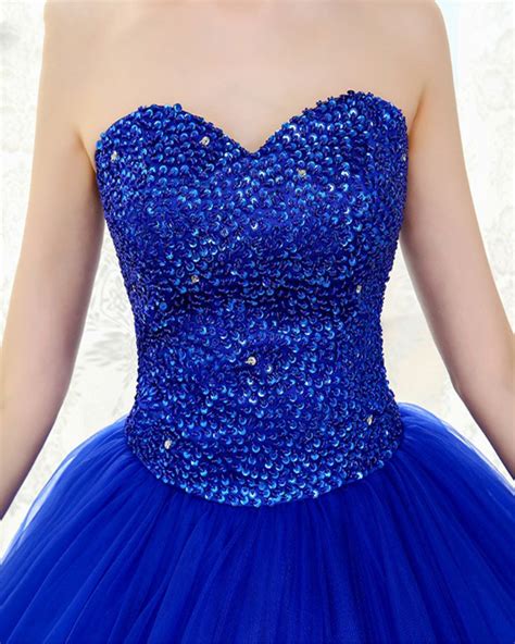 Royal Blue Sweetheart Beading Ball Gown Prom Dress Corset Formal Wear Siaoryne