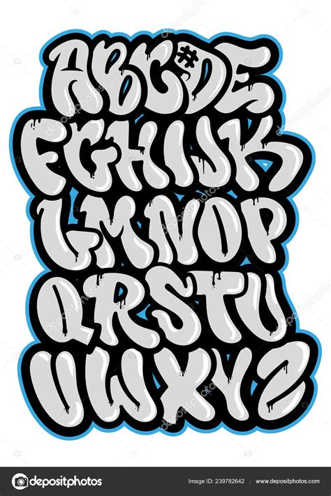 Tipo De Alfabeto De Graffiti Vector Gráfico Vectorial © Dovbush94
