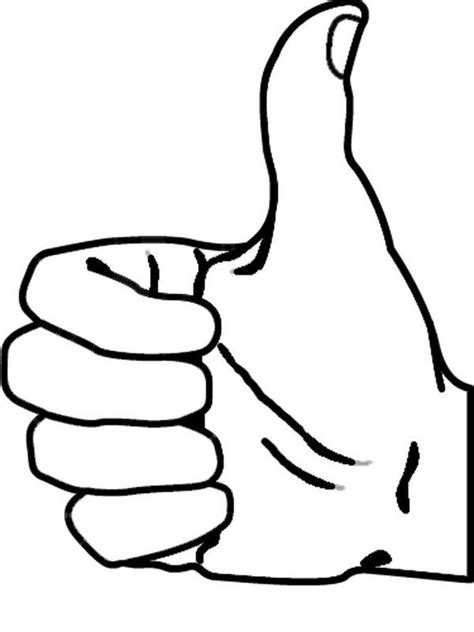 Thumbs Up Black And White Clipart