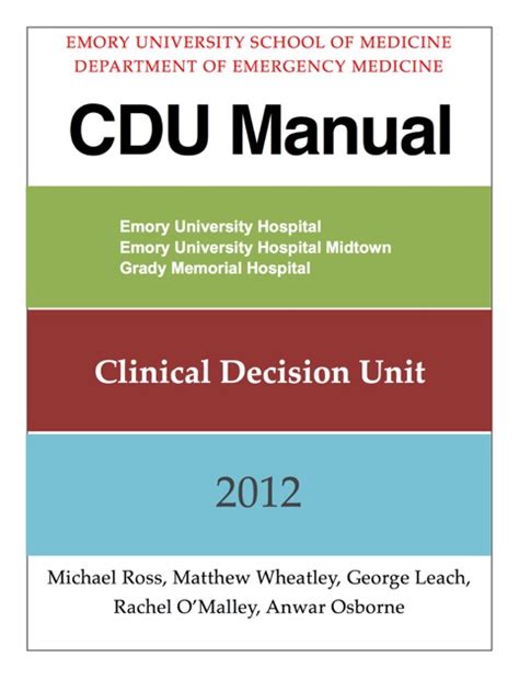 Clinical Decision Unit Manual By Anwar Osborne Michael Ross Matthew