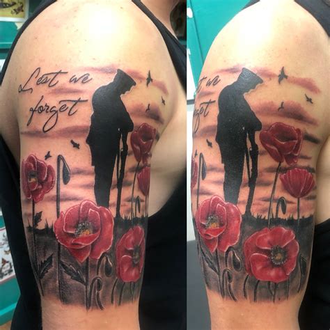 Lest We Forget Tattoo Military Sleeve Tattoo Nautical Tattoo Sleeve