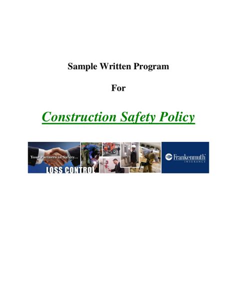 8 Free Workplace Safety Policy Templates Pdf Free And Premium Templates