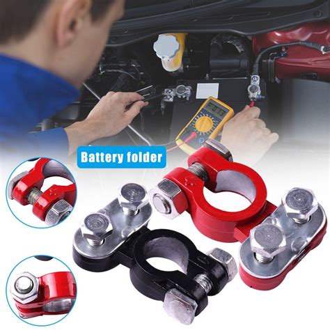 2pcs Universal Positive And Negative Car Battery Terminal Connector Heavy Duty Car Quick