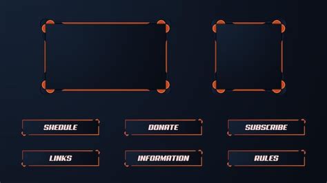 Premium Vector Orange Twitch Streamer Panel Overlay Set