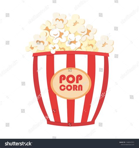 Popcorn Icon Design Popcorn Box Isolated Stock Vector Royalty Free