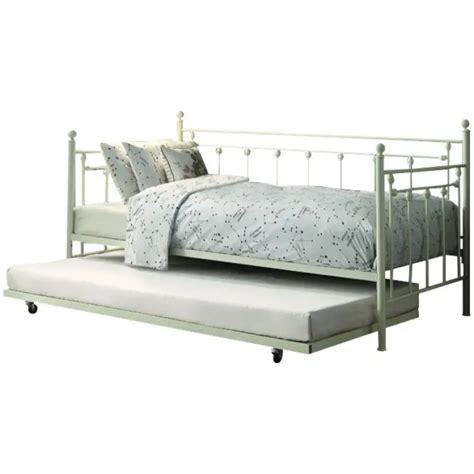 Homelegance Lorena Metal Daybed With Trundle White Vigshome
