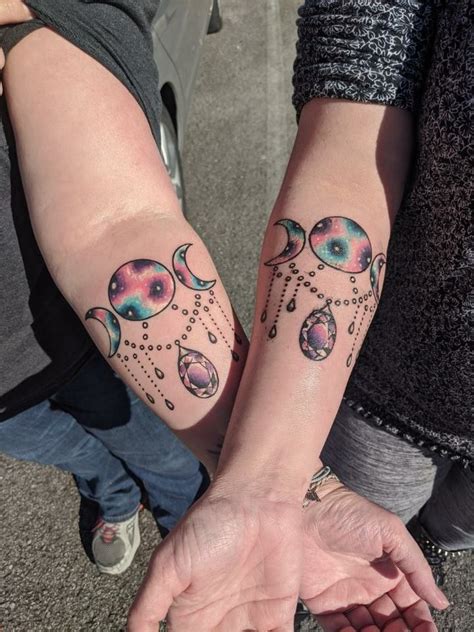 Triple Moon In Watercolors Friendship Tattoos Matching Tattoos Tattoos