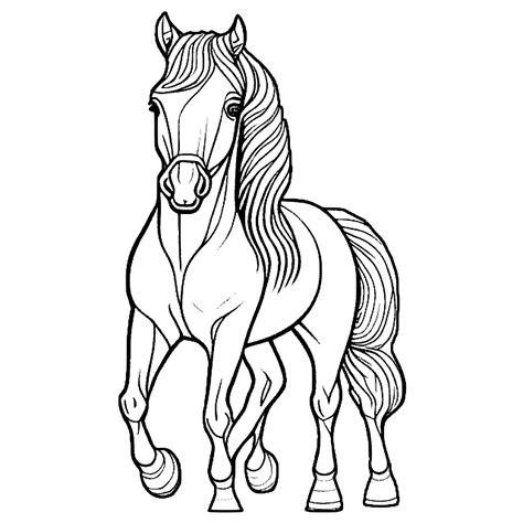 Realistic Horse Coloring Page · Creative Fabrica