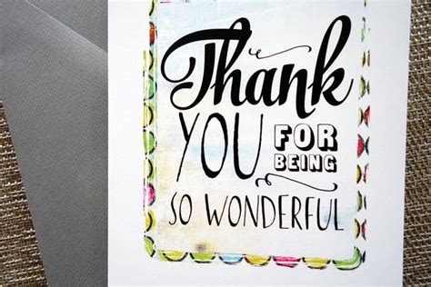 Greeting Card Thank You For Being So Wonderful Thank By Jmdesign