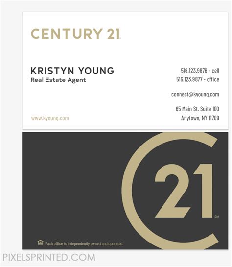 Premium cards printed on a variety of high quality paper types. New Century 21 Logo Cards, Century 21 Business Cards, PNG ...
