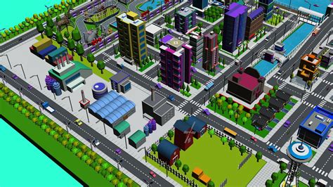 Artstation Low Poly City Town 3d Model Game Assets