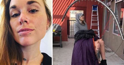 Flipboard Woman Gets Pleasure From Being Suspended By Her Skin From Metal Hooks