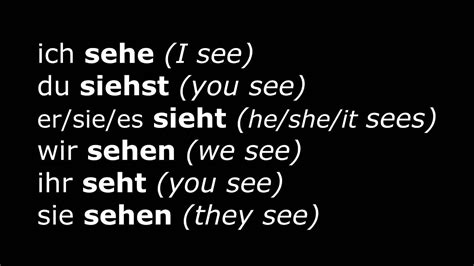 Learn German Verbs Lesson 14 Sehen See Verben Im Präsens High