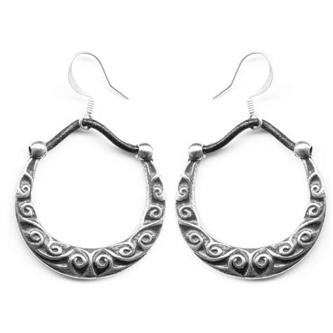Oberon Design Britannia Metal Jewelry Earrings Santa Fe Hoop