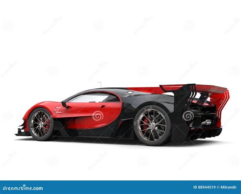 Powerful Red Super Race Car Back View Stock Illustration