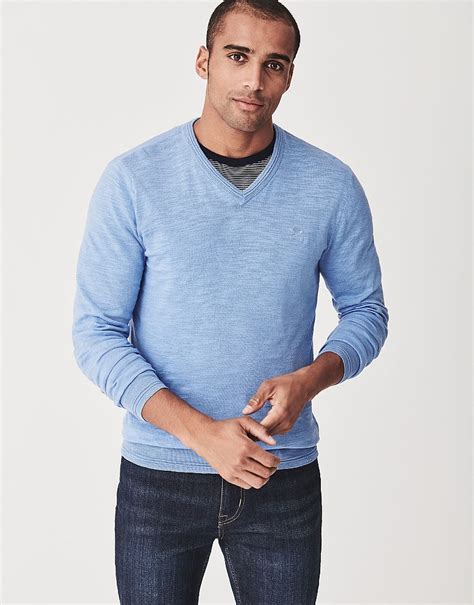 Mens Slub V Neck Jumper From Crew Clothing Company