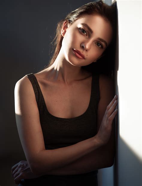 Wallpaper Portrait Display Tank Top Sunlight Looking At Viewer Brunette Bare Shoulders