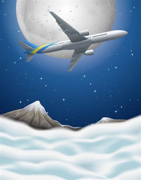 Airplane Flying Over The Mountains 292900 Vector Art At Vecteezy