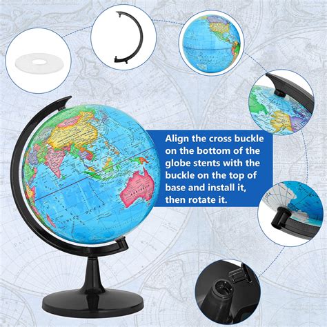 Buy 13 World Globe For Kids Learning Educational Rotating World Map